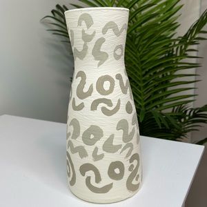 Hand painted modern glass vase